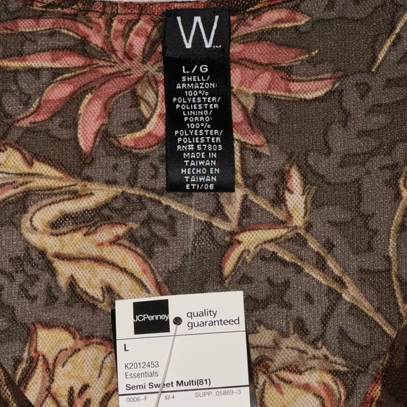 JCPenny boho fall colors V-neck bell sleeve shirt - Picture 4 of 12